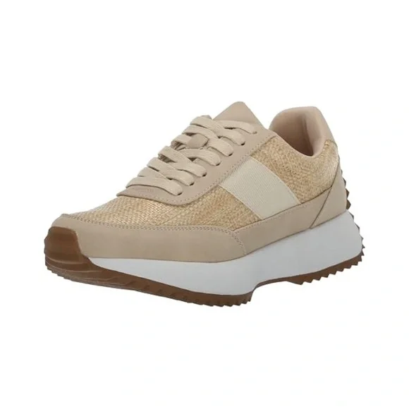 Women’s DOLCE VITA Breela tan raffia fashion sneakers- Size 7.5 - Picture 2 of 10